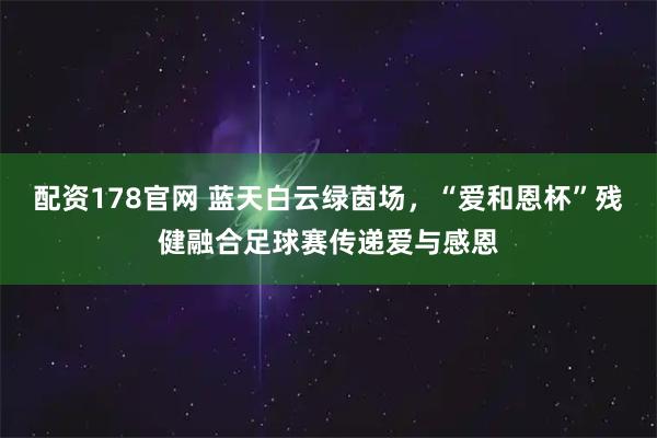 配资178官网 蓝天白云绿茵场,“爱和恩杯”残健融合足球赛传递爱与感恩