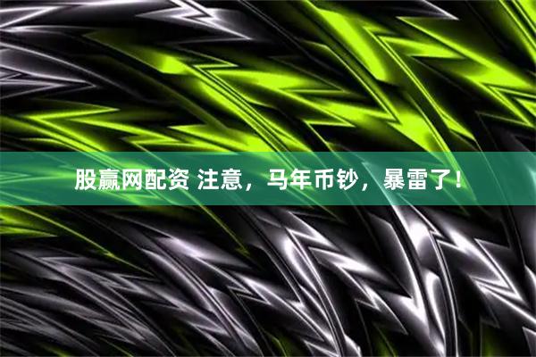 股赢网配资 注意，马年币钞，暴雷了！